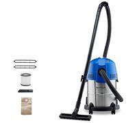 Nilfisk Buddy II 18 Inox Negro, Acero inoxidable, Aspiradora en húmedo y en seco azul/Negro, Seca y húmeda, Negro, Acero inoxidable, 40 L/s, 200 kPa, 4 m, 74 dB