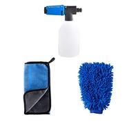 Nilfisk Kit de Lavado de Coches - Guantes de Lavado + Toalla de Microfibra + Pulverizador de Espuma Super Foam - Accesorios para Hidrolimpiadoras