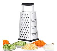 NILICAN Rallador Vertical de Acero Inoxidable de Cuatro Lados para Pepinos, Zanahorias, Queso, Melón y Patatas - Mango Antideslizante, Pelador