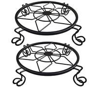 NILICAN Soporte para Macetas de Hierro Negro, Base de Soporte para Macetas de 26 cm de Diámetro y 6 cm de Altura, para Balcón, Jardín y Decoración Interior