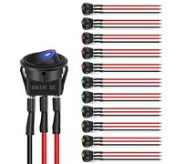 Nilight 12 interruptores de palanca basculante, 3 pines, 12 V, 20 A, con cable, redondos, para coche, camión, vehículo, remolque, RV, barco marino, yate con 36 cables