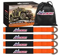 Nilight 4 correas de amarre de eje de 2 x 38 pulgadas con anillo en D de manga protectora para asegurar el transporte del coche, probado en laboratorio, resistencia a la rotura de 11 libras utilizadas