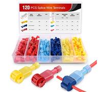 Nilight 50004R Kit de 120 piezas/60 pares de terminales de cable de empalme rápido T-Tap autopelables con conectores rápidos macho completamente aislados de nailon