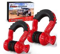 Nilight Paquete de 2 grilletes de anillo en D de 3/4 pulgadas de capacidad de 4.75 toneladas (9000 libras) con pasador de 7/8 pulgadas, grillete de recuperación todoterreno resistente con aisladores y