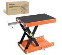 Nilight Elevador para Moto 1100 LBS Gato de Tijera con Plataforma Ancha Pasador de Seguridad Manivela 3.4"-14.2" de Acero para Moto ATV Cross, Naranja