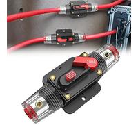 Nilight Interruptor de circuito en línea de 100 A reajustable de 12 a 24 V CC, soporte de fusibles de reinicio manual de 3 a 15 AWG, protección de sobrecarga para sistema de amplificador de sonido de