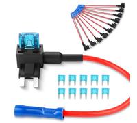 Nilight Set de 10 portafusibles con adaptador de circuito adicional Add-a-circuit, compatible con fusibles de cuchilla mini ATM y APM