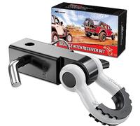 Nilight Shackle Hitch Receiver 2Inch 45000 LBs Breaking Strength 3/4" D Ring Shackle w/Trailer Hitch Pin Heavy Duty Solid Recovery Towing Kit for Trucks Jeeps Off-Road