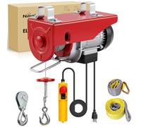 Nilight Torno eléctrico de 110 V con control remoto con cable, elevación de elevación de 440 libras, eslingas individuales/dobles, altura de elevación de 39 pies, herramienta de manipulación de