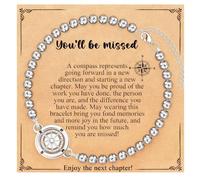 Nilioyul Regalos para mujeres y niñas, regalos de felicitación, pulsera de brújula que te perderás despedida, regalos de despedida para mujeres, esposa, mamá, compañera de trabajo, amigas