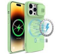 Nillkin CamShield - Funda de Silicona magnética Sedosa diseñada para Apple iPhone 14 Pro MAX, Color Verde Menta