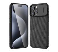 Nillkin Camshield Pro Funda para iPhone 15 Pro, Carcasa con Protección de Cámara, Case para Teléfono móvil de TPU + PC Que Puede Proteger la Privacidad y la Resistencia al Impacto - Negro
