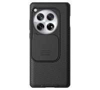Nillkin CamShield Pro Series - Funda Delgada para OnePlus 12 5G, a Prueba de Golpes, con Tapa de cámara Deslizante, Color Negro