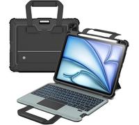 Nillkin Funda de Piel sintética con Teclado Bumper Go diseñada para Apple iPad Air 11 2024/10.9 2020/Air 4/Air 5/Pro 11 2020/2021/2022, Soporte para bolígrafo/Teclado extraíble/a Prueba de Golpes
