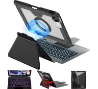 Nillkin Funda mágica con teclado para iPad Pro de 13 pulgadas (2024, M4), iPad Pro 13 con cubierta de cámara deslizante, cubierta de teclado retroiluminada con soporte para lápiz y panel táctil, funda