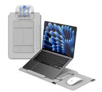 Nillkin Funda para portátil de 13 a 14 pulgadas con asa magnética, soporte ajustable y correa de mano, funda para portátil para MacBook Pro de 14 pulgadas/Huawei/Xiaomi/HP, gris