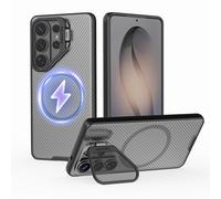 Nillkin Funda para Samsung Galaxy S26 Ultra Magnética, Resistente a Golpes y Arañazos Funda con Transparente Función Stand Compatible con Galaxy S26 Ultra 5G (6.9 Pulgadas) 2026 - Transparente Negro