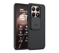 Nillkin Funda para Xiaomi 15T con Tapa Corrediza [Protección Mejorada de Lente & Privacidad] [PC Duro + TPU Suave + Amortiguador Airbag] Funda Delgada Antigolpes Protectora para Xiaomi 15T, Negro