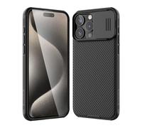 Nillkin - Funda protectora para cámara fotográfica, carcasa CamShield Pro [protección de cámara fotográfica], parachoques de policarbonato + TPU para iPhone 15 Pro Max 6.7" 2023, color negro