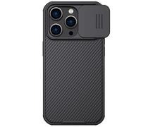 Nillkin La funda magnética funciona con el control deslizante de la cámara del cargador Magsafe protección de doble capa TPU + PC para iPhone 14 Pro 6.1 pulgadas - negro