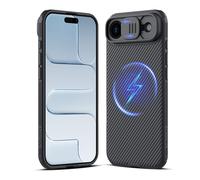 Nillkin Magnética Funda para iPhone 17 Air,con Tapa Deslizante para cámara,Funda Protectora estilizada Compatible con iPhone 17 Air 6.6 Pulgadas,Negro