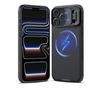 Nillkin Magnética Funda para iPhone 17 Pro,con Tapa Deslizante para Cámara,Funda Protectora Estilizada Compatible con iPhone 17 Pro 6,3 Pulgadas,Negro