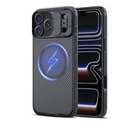 Nillkin Magnética Funda para iPhone 17 Pro,con Tapa Deslizante para Cámara,Funda Protectora Estilizada Compatible con iPhone 17 Pro 6,3 Pulgadas-Transparente Negro