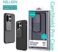 Nillkin para OnePlus 15 carcasa dura CamShield Pro funda transparente negra TPU + lente de PC ventana corredera funda de teléfono Cleart black