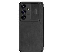 Nillkin Qin Pro Case Adecuado para Samsung Galaxy S25 Plus - Funda del Libro con Cámara deslizante - Espacio para Dos Pases Negro