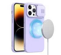 Nillkin Silicona Líquida Funda Compatible con iPhone 14 Pro, Camshield Silky Carcasa con protección de cámara, Compatible con MagSafe, a Prueba de Golpes, Resistente a Arañazos (Púrpura)