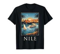 Nilo Egipto Pirámides Río Crucero Desierto Paisaje Escena Camiseta