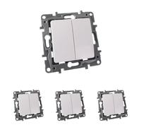 NILOE Eco 764505 Legrand 2093 - Interruptor doble de encendido y apagado (10 A, 250 V, IP20, 10 A, 250 V, IP20 (Paquete de 4)