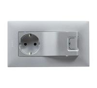 Niloé Step Enchufe con USB Combi (Gris, Plástico, Montaje en la pared)