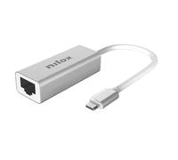 Nilox, Adaptador USB-C a Ethernet RJ45 Gigabit, Adaptador LAN 1000 Mbps