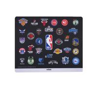 Nilox, Alfombrilla para ratón NBA Black, con Superficie antiestática y Antideslizante, Apta para Ratones ópticos y láser, Dimensiones 21 x 25,5 x 0,5 cm y Peso de 50 g