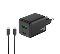Nilox Cargador universal 45W USB-C y USB-A, Cable USB-C 2 m, Protecciones, Negro