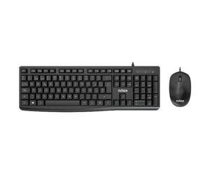 Nilox Combo de Teclado y Ratón con Cable Negro QWERTY Español