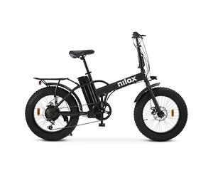 Nilox, Ebike X5 Pro, Bicicleta eléctrica, hasta 60 km de autonomía, hasta 25 km/h, Motor de 36 V/250 W y batería extraíble de 36 V-10 Ah, neumáticos Fat de 20" x 4", Caja de Cambios de 6 velocidades
