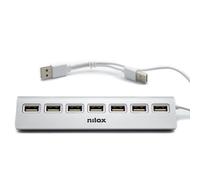 Nilox hub sobremesa de aluminio con 7 puertos usb 2.0