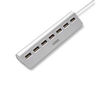 Nilox HUB sobremesa NXHU7ALU2 7 puertos USB 2.0 aluminio gris