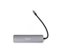 Nilox, Hub USB-C 6 en 1, Docking Station, Estructura Slim, Plug & Play