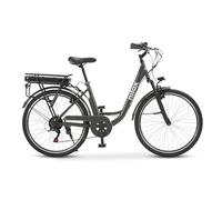 Nilox J5 PRO Bicicleta Eléctrica, Autonomía 65km y Velocidad 25 km/h, Motor Trasero 250 W y Batería Litio Extraíble 10 Ah, E-bike con Suspensión Delantera y Pantalla LED 5 Niveles, Verde