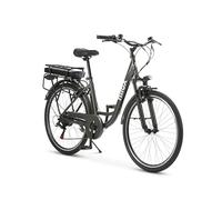 Nilox J5 PRO Bicicleta Eléctrica, Autonomía 65km y Velocidad 25 km/h, Motor Trasero 250 W y Batería Litio Extraíble 10 Ah, E-bike con Suspensión Delantera y Pantalla LED 5 Niveles, Verde