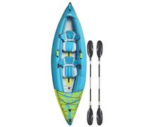 Nilox Kayak Hinchable de 2 Plazas de PVC, con 2 Remos de Aluminio, 2 Asientos, Bomba Manual y Bolsa de Transporte, Compatible con Waterscooter, Resistente 800D, Peso 14 kg, Dimensiones 340×102 cm