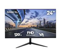 Nilox, Monitor PC 24'' Full HD, Panel VA 120Hz, 1 ms, HDMI y VGA | Formato 16:9, Soporte VESA, Cable HDMI Incluido, Ideal para Oficina, Estudio y Gaming