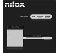 Nilox Mini estación de carga NLX-TC-HDMIUSBT - USB Type-C, HDMI