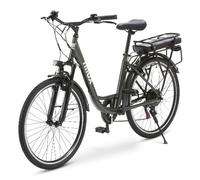 Nilox J5 PRO Bicicleta Eléctrica, Autonomía 65km y Velocidad 25 km/h, Motor Trasero 250 W y Batería Litio Extraíble 10 Ah, E-bike con Suspensión Delantera y Pantalla LED 5 Niveles, Verde