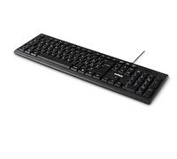 Nilox NXKBIT000011 - Teclado USB ergonómico, ligero y compacto con diseño italiano, antidesgaste, cable de 1,5 metros, teclado negro compatible con Windows, Linux y Mac