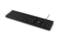 Nilox Teclado USB Ligero y Compacto NXKBIT000012 con diseño Italiano, antidesgaste, Cable de 1,5 Metros, Teclado Negro Compatible con Windows, Linux y Mac