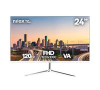 Nilox NXM24FHD1201W Monitor 24 Pulgadas, Pantalla Gaming 120Hz, Pantalla Ordenador con Soporte VESA 75x75mm, Tecnología VA, Conexiones HDMI y VGA